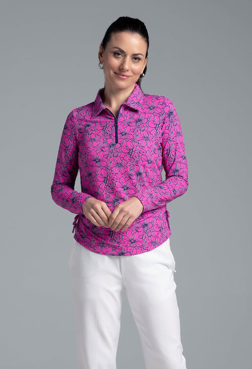 Diana Print Adjustable Length Long Sleeve Polo ¨C 48930