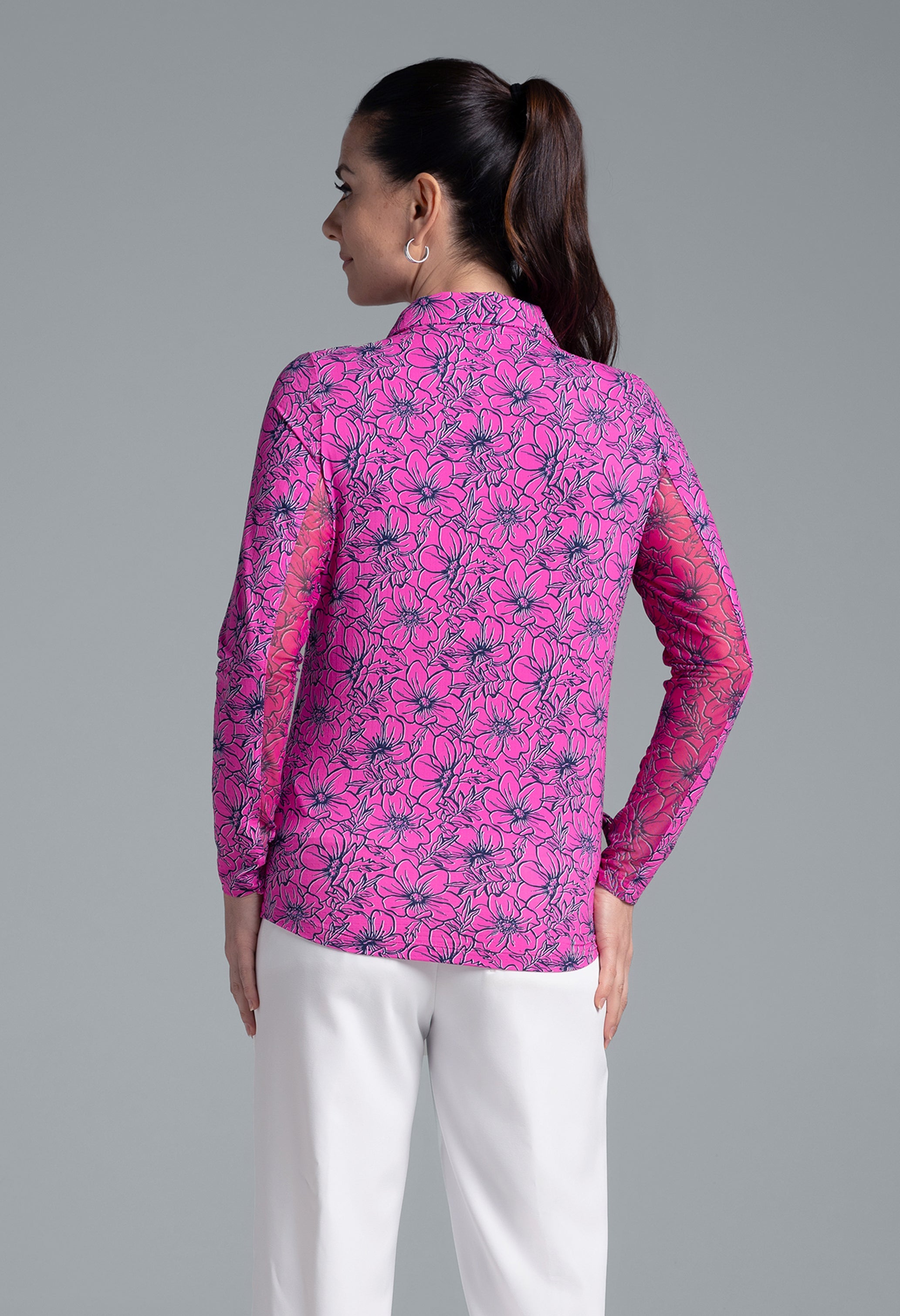 Diana Print Adjustable Length Long Sleeve Polo ¨C 48930