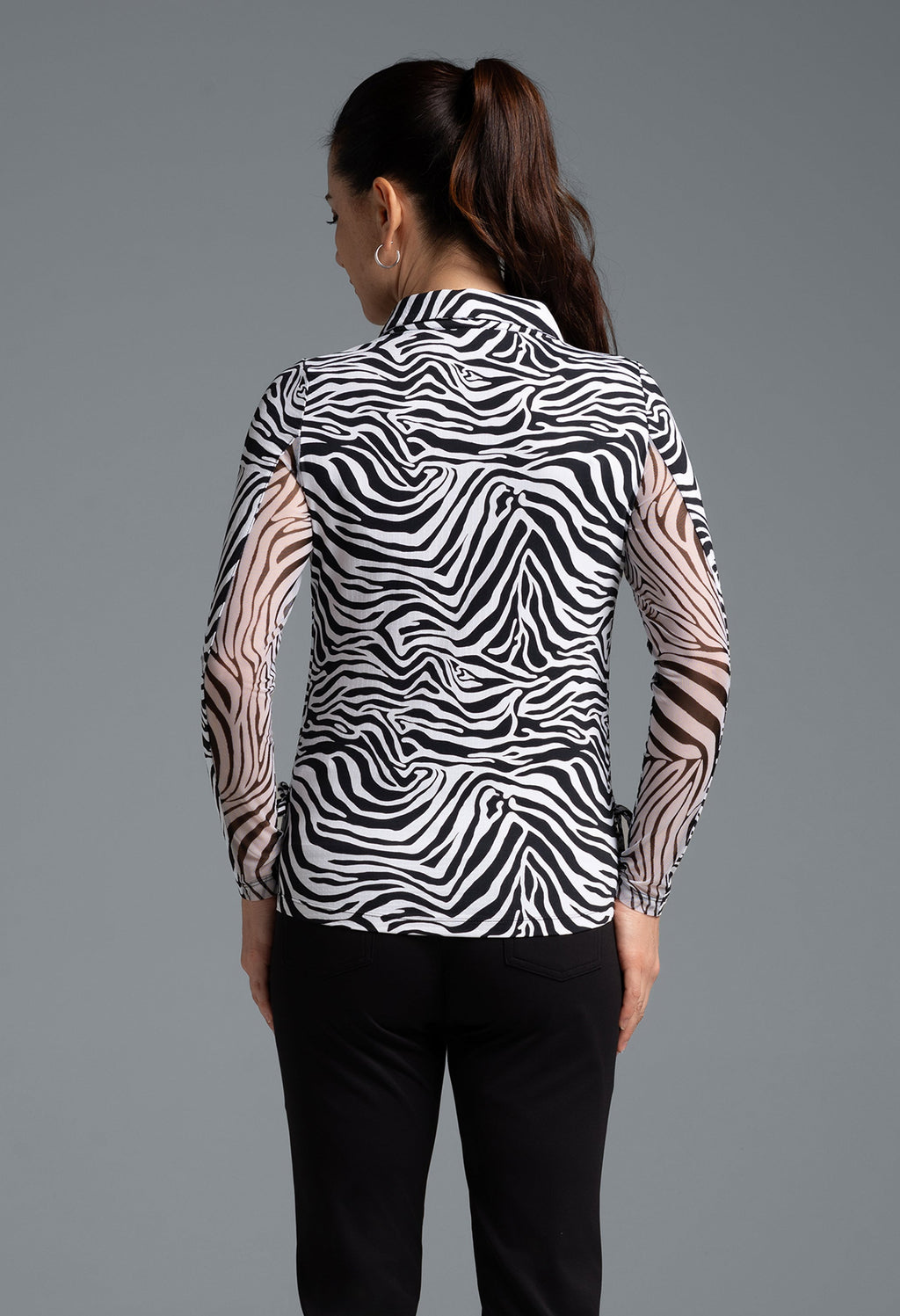 Cecilia Print Adjustable Length Long Sleeve Polo ¨C 48932
