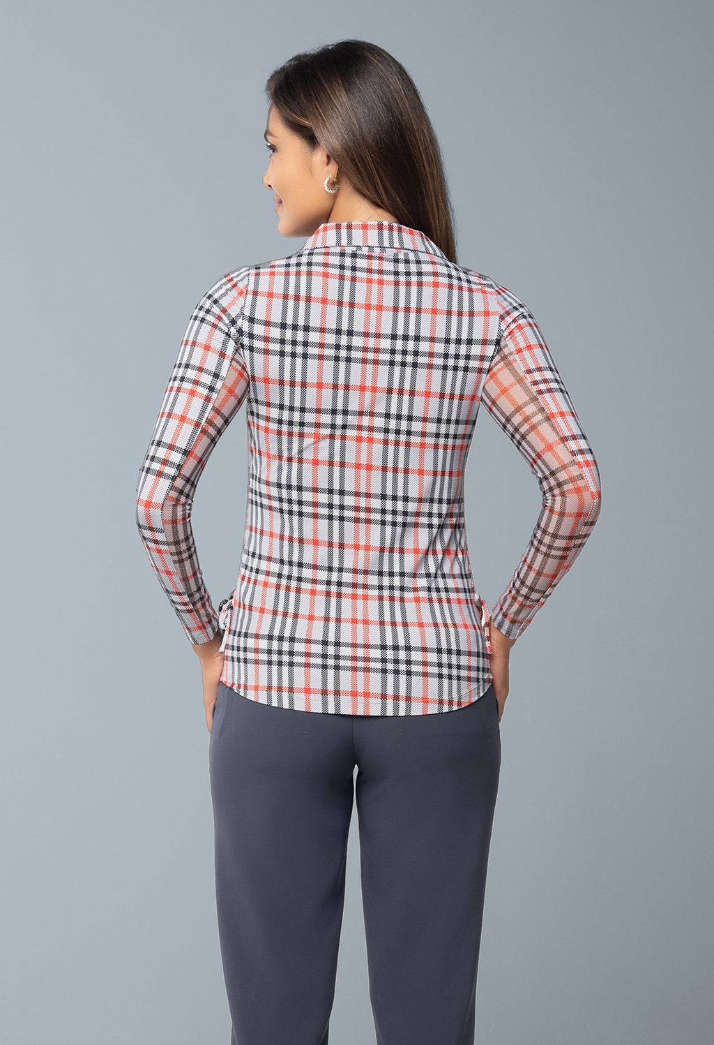 Judith Print Adjustable Length Long Sleeve Polo ¨C 48934