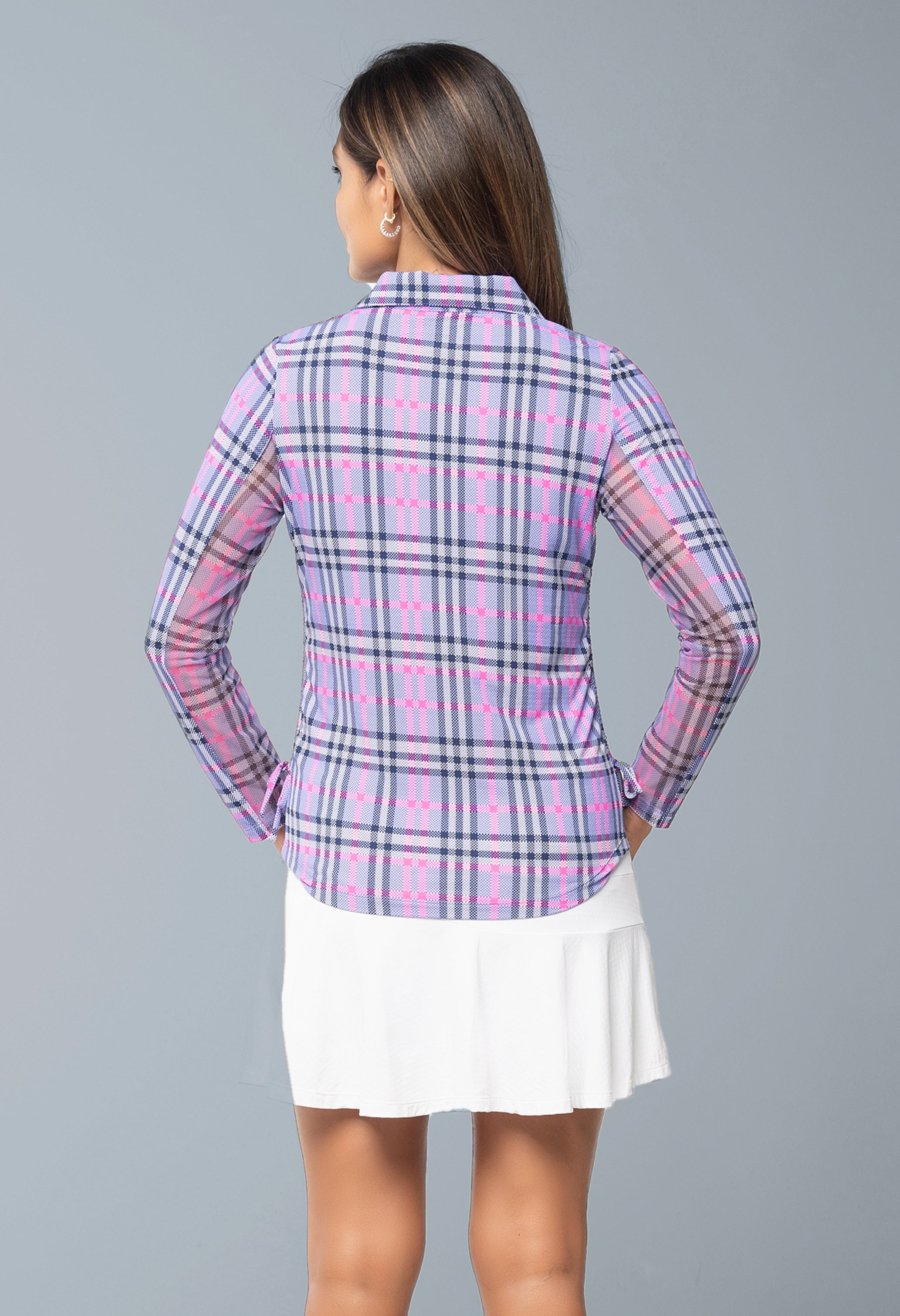 Judith Print Adjustable Length Long Sleeve Polo ¨C 48934