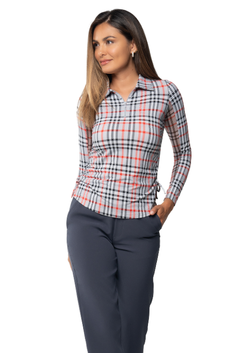 Judith Print Adjustable Length Long Sleeve Polo ¨C 48934